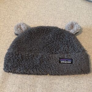 Patagonia Charcoal Fleece Beanie with Ear Accents